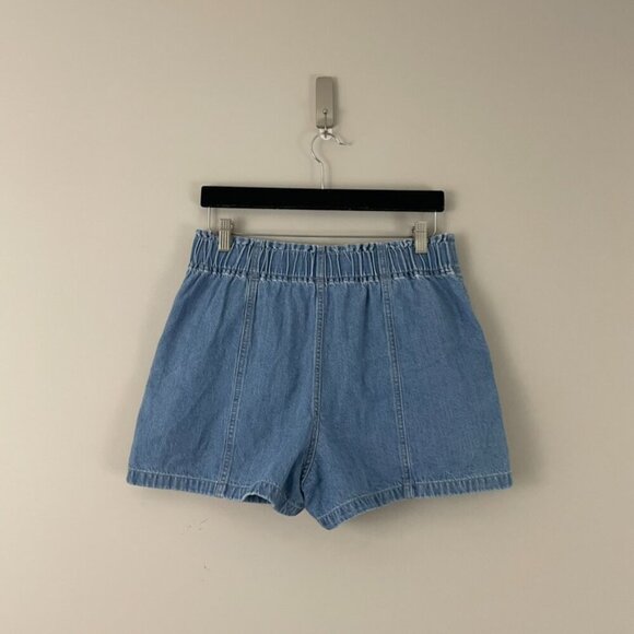 Madewell Pull On Blue Denim Paperbag Shorts Size 28 - Picture 2 of 5